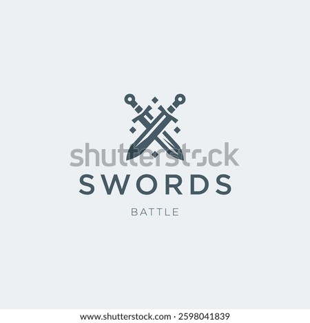 Crossed Swords Logo – A dynamic crossed swords logo representing battle and valor.
