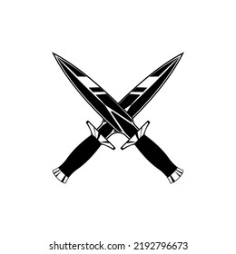 Diseño vectorial del icono del logotipo de espadas cruzadas