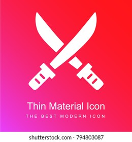 Crossed swords red and pink gradient material white icon minimal design