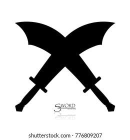 Crossed Swords Vector Collection in White Background, sword isolated on white background , Military sword  ancient weapon design silhouette, European straight swords, vector illustration.