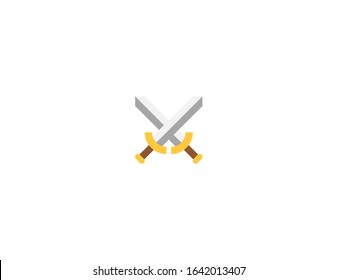 Crossed swords vector flat icon. Isolated swords emoji illustration 