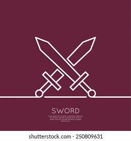 Crossed Swords vector icon. 