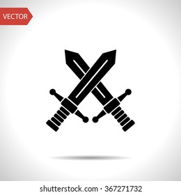 crossed swords vector icon