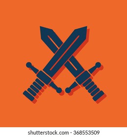 crossed swords vector icon