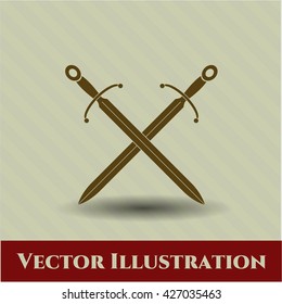 Icono de vector de espadas cruzadas