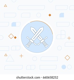 crossed swords vector icon