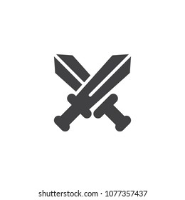 Crossed Swords vector icon. filled flat sign for mobile concept and web design. Medieval Weapons simple solid icon. Symbol, logo illustration. Pixel perfect vector graphics
