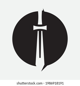 Crossed swords vector icon illustration 