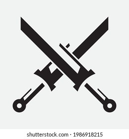 Crossed swords vector icon illustration 