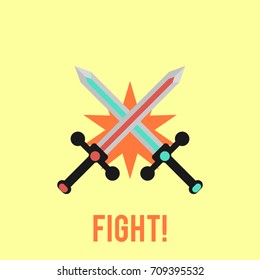 Crossed swords vector icon illustration