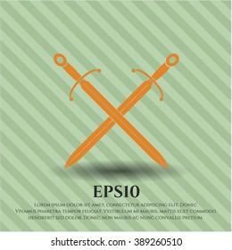 Crossed Swords vector icon or symbol