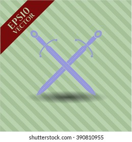 Icono o símbolo del vector Swords cruzado