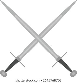 Icono de Ilustración vectorial de espadas cruzadas que representa el símbolo militar