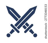 Crossed swords vector illustration medieval weapon icon combat symbol knight battle gear isolated eps graphic
