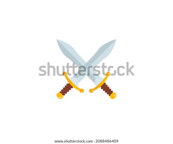 Crossed swords vector isolated icon.\
Emoji illustration. Crossed swords vector\
emoticon