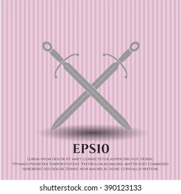 Símbolo vectorial Swords cruzado