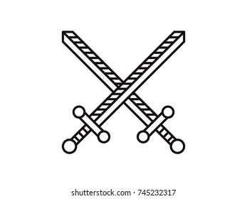 the crossed swords of the Vikings vector icon illustration