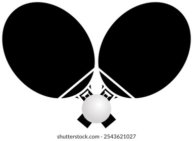 crossed table tennis racket and ball icon- vector illustration