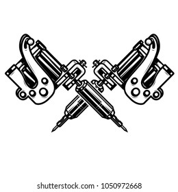 Crossed Tattoo Machines Isolated On White Stock Vector (Royalty Free ...