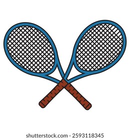 Crossed Tennis Rackets Icon Vector