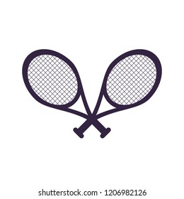 crossed tennis rackets isolated icon