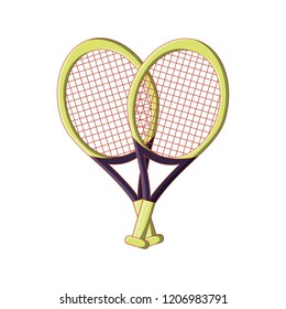 crossed tennis rackets isolated icon