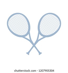 crossed tennis rackets isolated icon