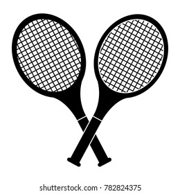 Crossed Tennis Rackets Retro Design Stock Vector (Royalty Free