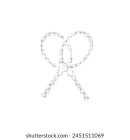 The crossed tennis rackets symbol filled with black dots. Pointillism style. Vector illustration on white background