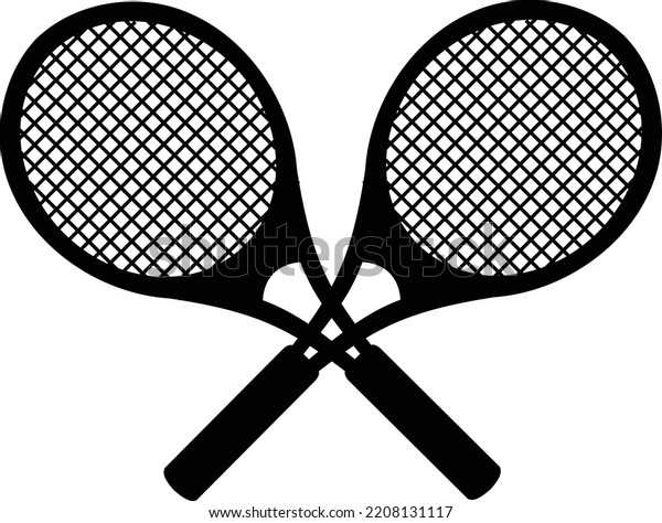 Crossed Tennis Sticks Clipart Vector Illustration Stock Vector (Royalty ...