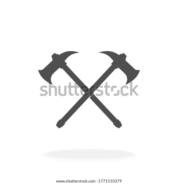 Crossed Tomahawks Icon Indian National Weapon Stock Vector (royalty 