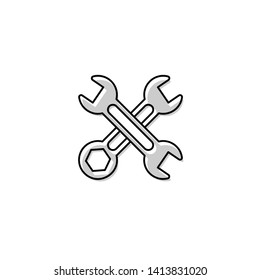 crossed tool logo. color line art