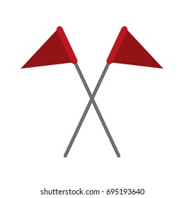 crossed triangle flags icon image 