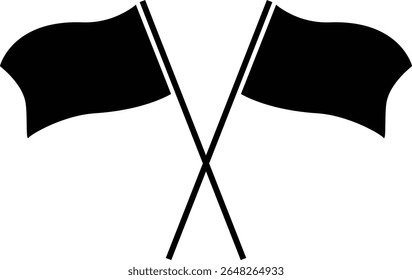 Ícone de duas bandeiras cruzadas. Vetor. Design plano. ilustração bandeira