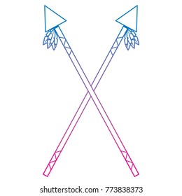 crossed two spear native american indian weapon