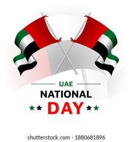 Crossed United arab Emirates flags poles. template for independence day, National day poster design. vector illustration EPS 10