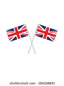 Crossed United Kingdom Flags - Vector