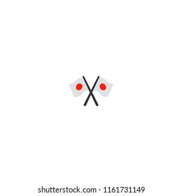 Crossed Vector Japanese Flags
