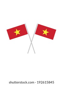 Crossed Vietnam Flags - Vector