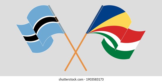 Botswana- und Seychellen-Flaggen überquert und schwenkbar
