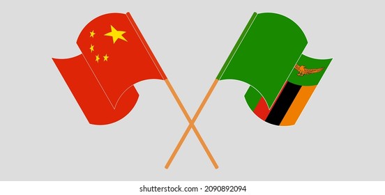 Cruzaron y ondearon banderas de China y la República de Zambia.