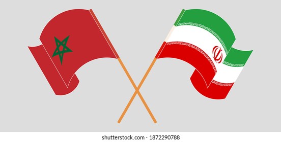 Cruzada y ondeando banderas de Marruecos e Irán