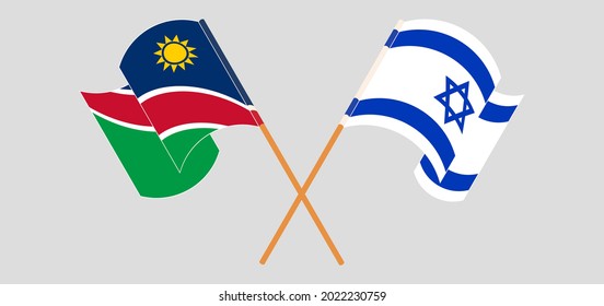 Cruzados y ondeando banderas de Namibia e Israel