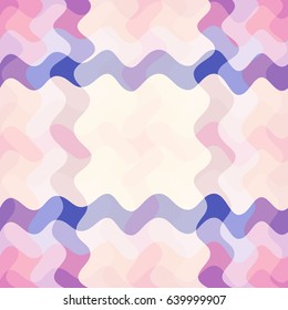 Crossed wavy stripes violet and blue seamless vector background. Textile pattern, fabric graphic design, wrapping paper with curve waves pattern. Chequered patchwork element, endless repeating swatch.