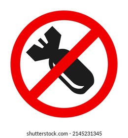 Crossed weapon pictogram. Red frame symbol. Vector design.
