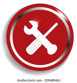 crossed wrench and screwdriver icon - vector illustration