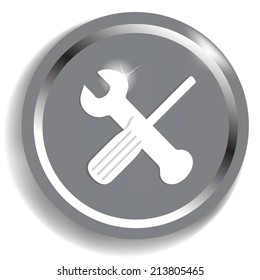 crossed wrench and screwdriver icon - vector illustration