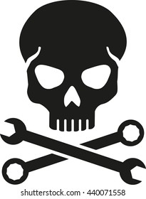 Crossed Wrench with skull