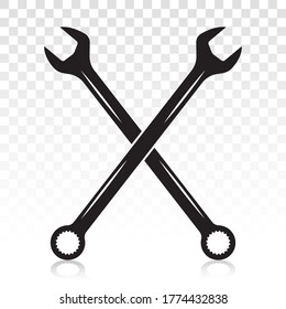 Crossed a wrench / spanner flat vector icon for apps or websites