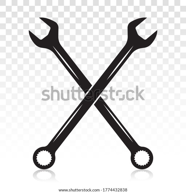 Crossed a wrench / spanner flat vector icon for\
apps or websites
